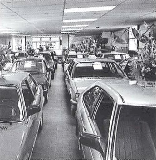 Showroom with cars